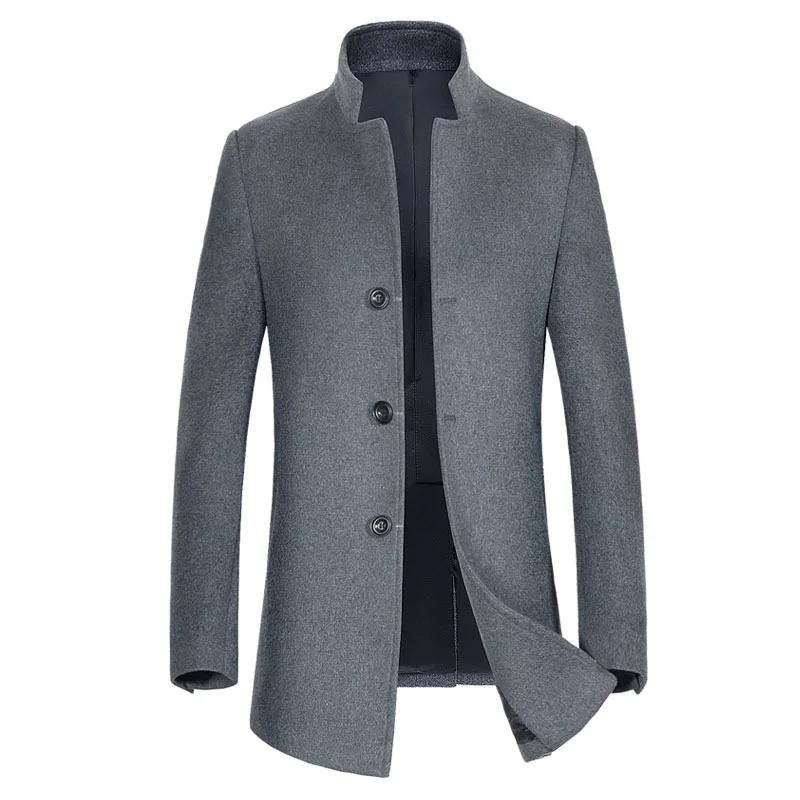 2018 M 3XL plus size wool coat men new style business woolen trench ...