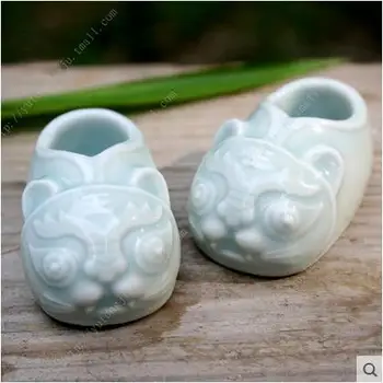 

ceramic mini tiger shoe home decor crafts room decoration ceramic kawaii ornament porcelain animal figurines