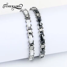 Элегантный классический черный белый керамический браслет для женщин, серебряные браслеты с кристаллами для мужчин и женщин, ювелирные изделия на годовщину, подарки, новинка