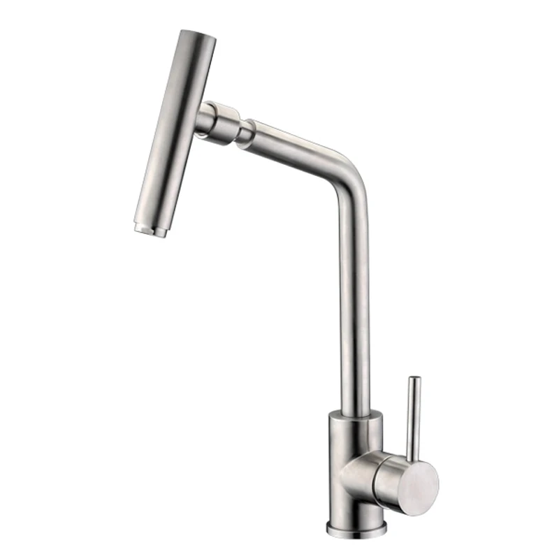 

Kitchen Faucet Single Handle 360 Degree Swivel Spout 304 stainless steel Bathroom Basin Faucet Hot Cold Water Mixer Water Dropsh