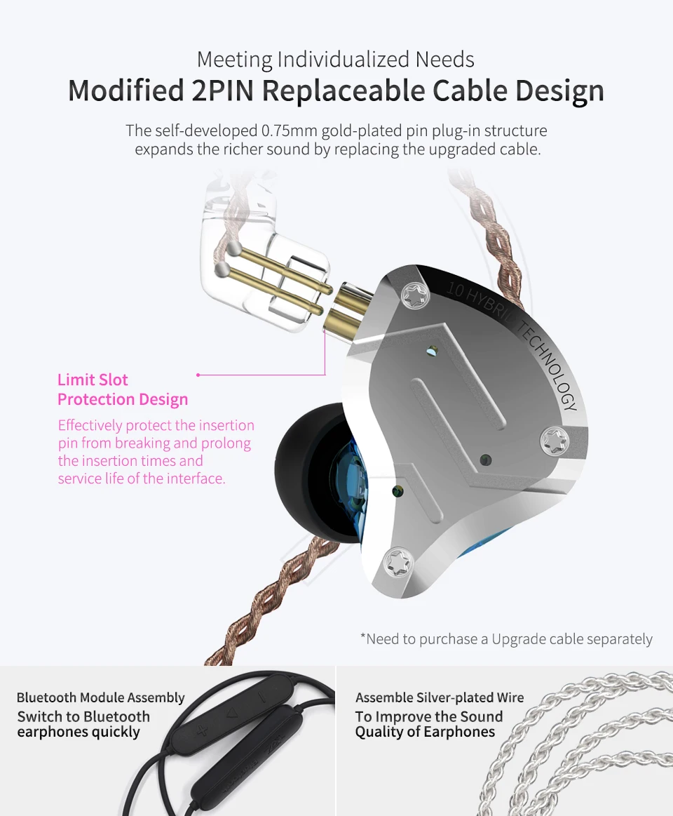 KZ ZS10 Pro металлическая гарнитура 4BA+ 1DD Hybrid 10 единиц HIFI бас наушники в ухо монитор наушники Спорт шумоподавление наушники