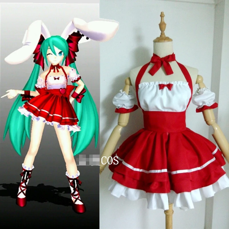 

Hatsune Miku Rabbit Bunny Custom Size Uniforms Cosplay Costume Free Shipping