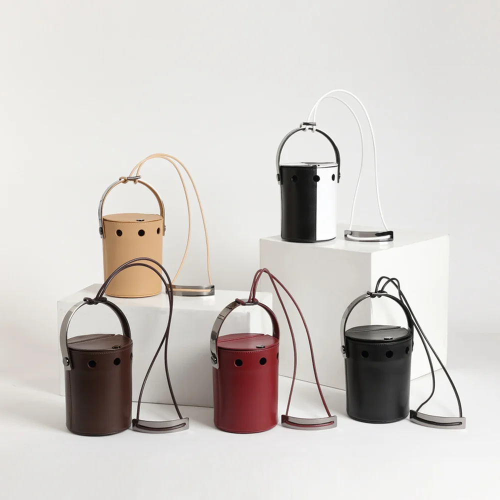 

2019 Spring and Summer New Stylish Flip Bucket Single Shoulder Handbag Women Solid Messenger Fashion Elegant Leisure Simple