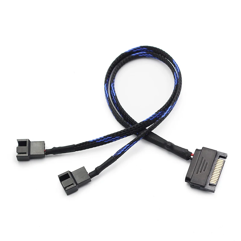 NEW SATA to 4 Pin Power Supply Cable Connector 5 PWM Cooler Cooling Fan Splitter Extension Cable
