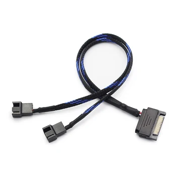 

NEW SATA to 4 Pin Power Supply Cable Connector 5 PWM Cooler Cooling Fan Splitter Extension Cable Computer Case Fans Cable