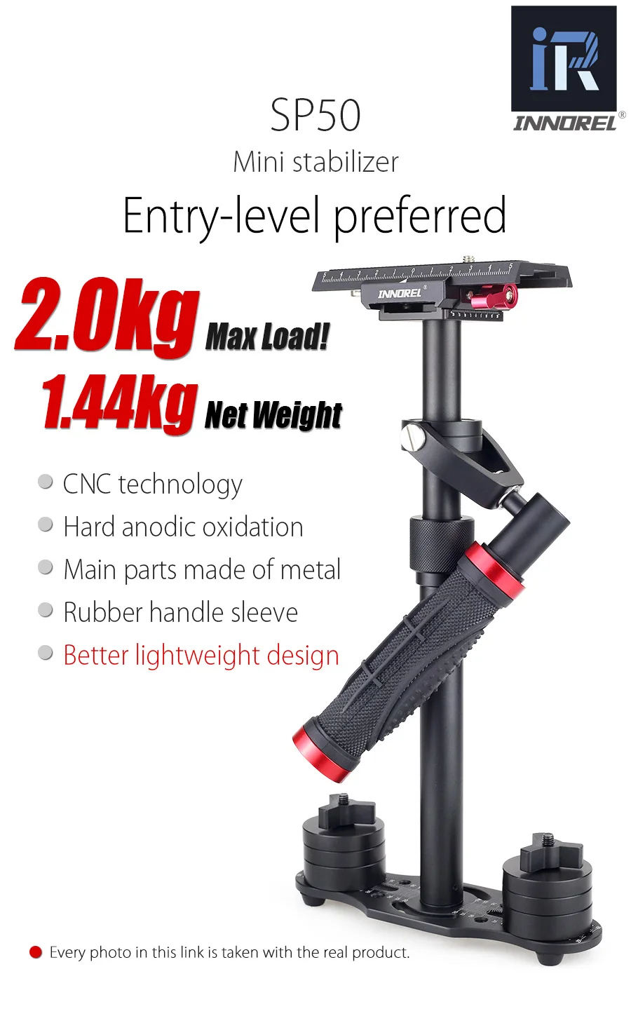 SP50 алюминиевый сплав мини steadicam Ручной Стабилизатор Портативный видео steadycam для Canon Nikon sony DSLR камеры лучше, чем S40