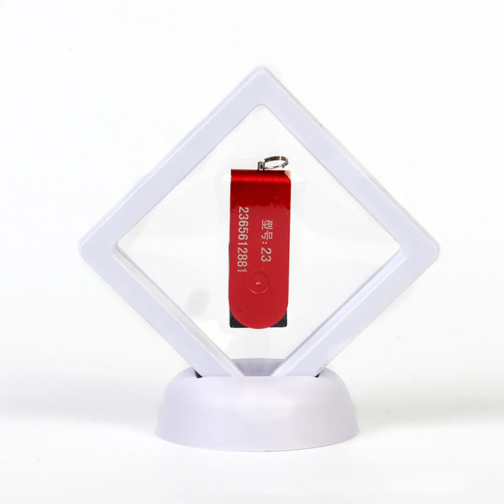 3 шт. Подарочная настольная коробка для хранения 3D плавающий держатель для монет стенд квадратный чехол для шоу медальоны многофункциональная рамка для дисплея ювелирных изделий - Цвет: Белый