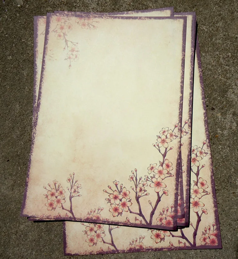 

80pcs paper letter set Chinese style Souvenirs gifts writing vintage retro ancient Ink painting Plum Blossom flower storage