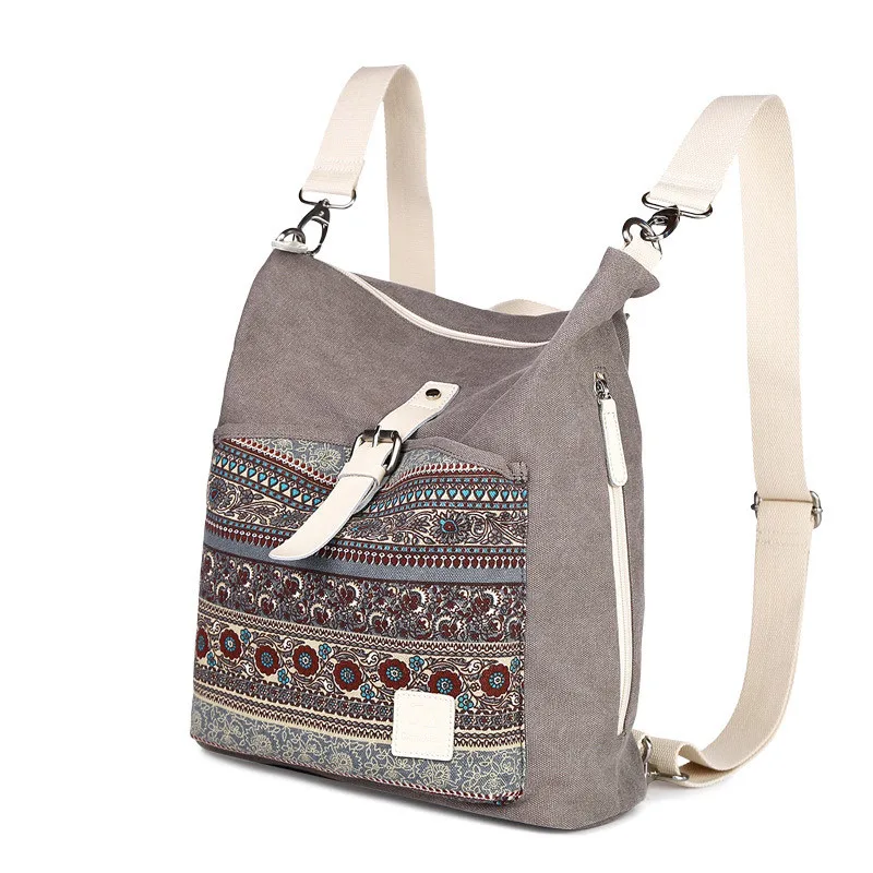 

Waterproof Feminine top quality women canvas backpack bookbag female dual purpose shoulder bag daily travel crossbody bags