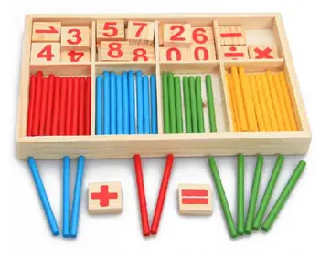 

Baby Toys Counting Sticks Education Wooden Toys Building Intelligence Blocks Montessori Mathematical Wooden Box Chil Gift
