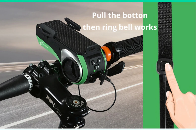 Perfect ROCKBROS Waterproof Bicycle Bike Phone Holder Bluetooth Audio MP3 Player Speaker 4400mAh Power Bank Bicycle Ring Bell Bike Light 17