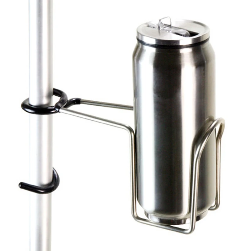 

Multifunctional Stainless Steel Cup Bottle Holder Clip Stand Column Practical Stable Camping Hiking Cup Bracket Portable