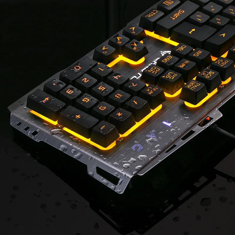 Волк металл пушки приостановлено Keycap USB проводной подсветкой Gaming Keyboard реальных