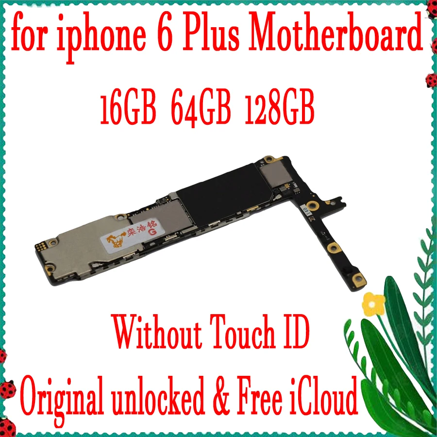 

16GB 64GB 128GB original motherboard for iphone 6 plus 5.5inch without Touch ID Factory unlock main board without fingprint IOS