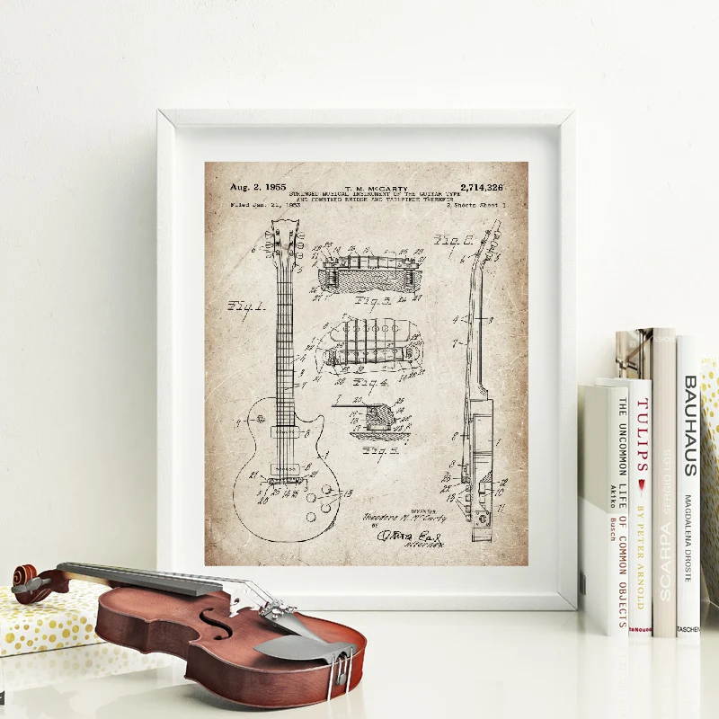 Guitar Patent Poster Print Music Studio Decor-2728