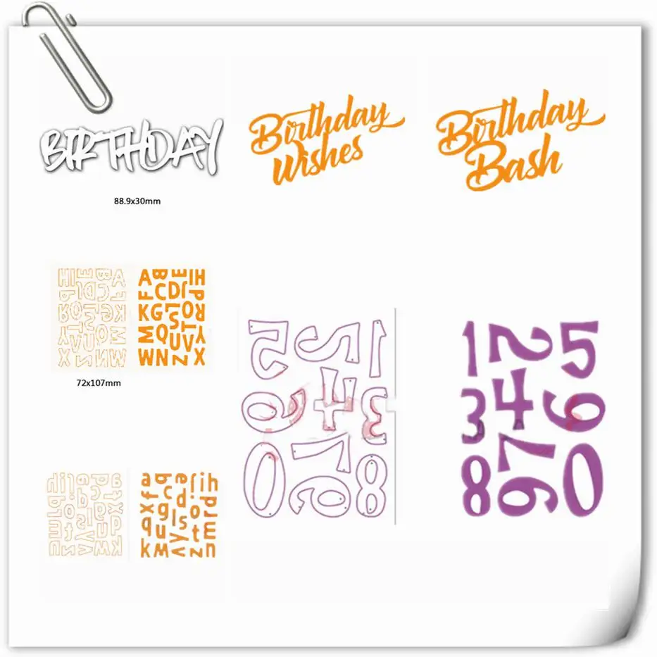 

Birthday Words Alphabet DIY Cutting Dies Card Album Making Scrapbooking Template Stencil Embossing Craft New Dies For 2019