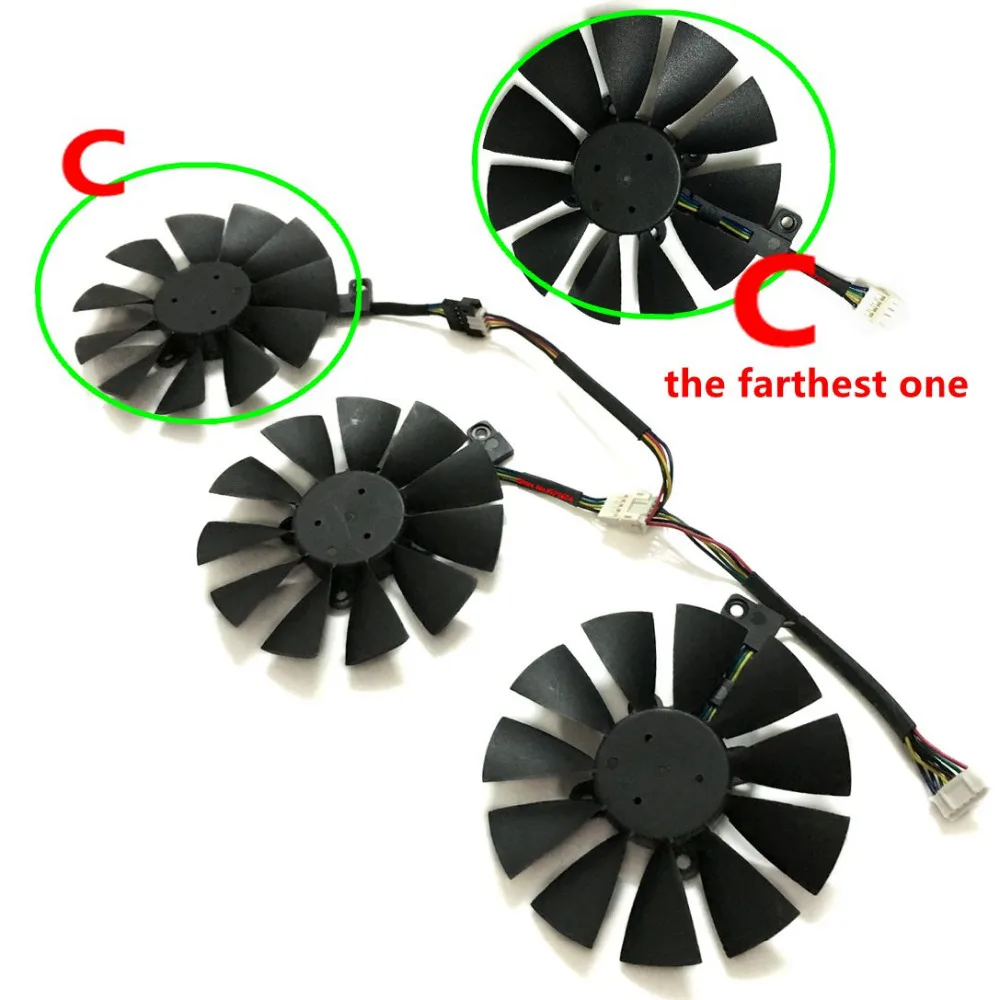 87 мм T129215SU GPU VGA кулер вентилятор видеокарта для ASUS STRIX Raptor GTX980TI R9 390X/R9 390 RX480 580