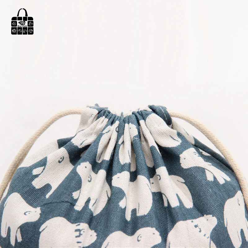 1pcs Polar bear 100% cotton bag Travel Accessories Clothes underwear shoes kids toy Storage Pouch Luggage Packing Organizers bag