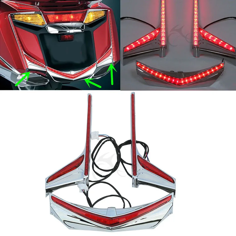  Motorcycle Rear Fender Tip Run Brake LED Light Strips For Honda Goldwing GL1800 F6B Models 2012-201 - 32881298721