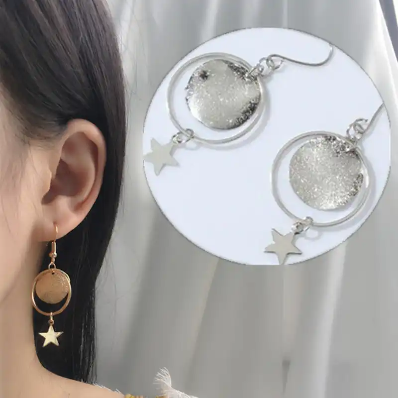 Женские длинные серьги с блестками и пятиконечной звездой 4ED54|earrings earring|earrings longstar