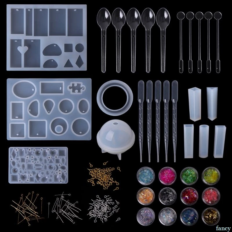 Resin Casting Silicone Molds Tools Epoxy Spoon Kit Making Jewelry Pendant Craft