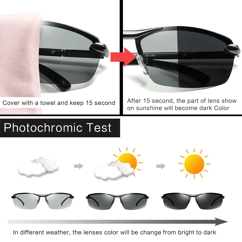 Солнцезащитные очки AOWEAR HD хамелеоны Мужские поляризационные фотохромные для