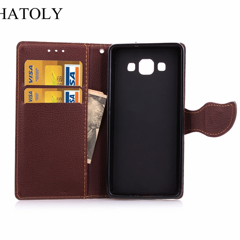 Чехол книжка HATOLY для Samsung Galaxy A5 2015 кожаный чехол бумажник A500F Ударопрочный Мягкий