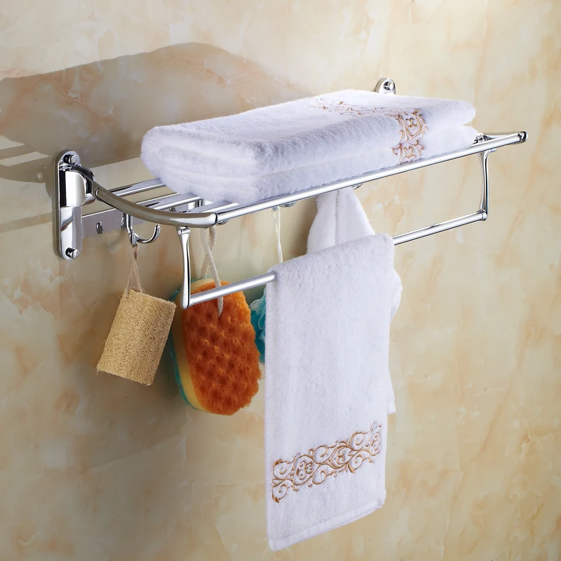 European Towel Rack Stainless Steel Folding Bathroom Thickening