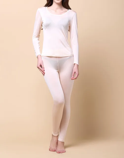 100 Pure Silk Knit Winter Thermal Underwear Women Underwear Long Johns
