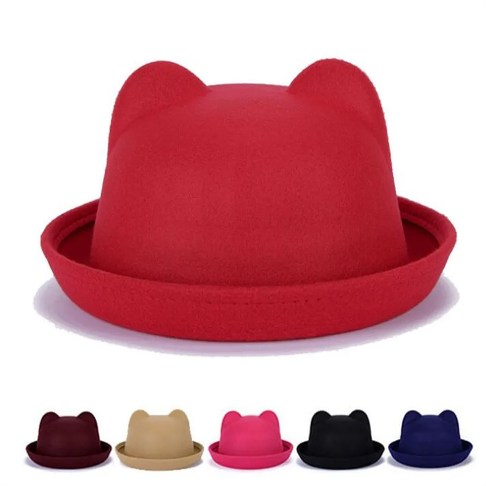 Новая модель куртки с хлопковой подкладкой в Корейском стиле на осень и зиму, шапочка с кошачьими ушками кашемировая одежда с отворотами купол Конный шерсть шерстяная кепка, шляпа, Маленькая шляпка, wom