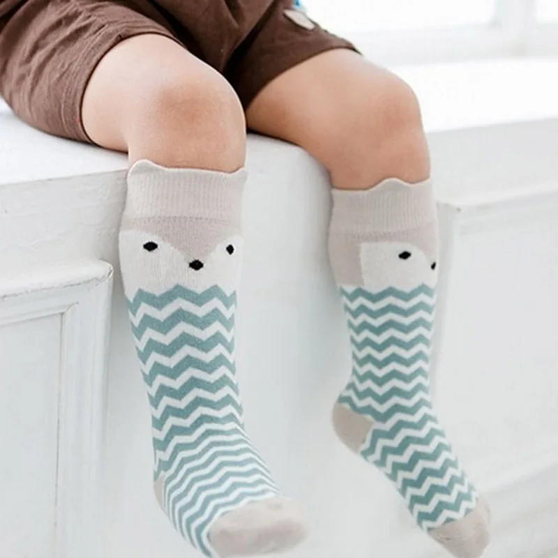 

Baby Boy Girl fox Stocking Newborn Toddler knee high socks cotton Cute Cartoon Animal Cat Stockings For newborns infant