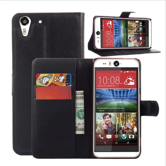 

PU Leather Case For HTC Desire EYE Flip Around Stand Wallet Phone Shell Cover With Card Holder Coque Protective Guard Case