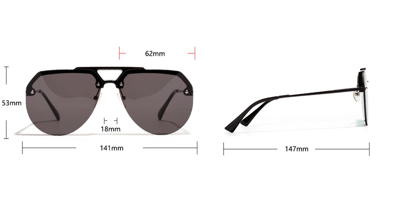 semi-rimless sunglasses 2086 detail (2)