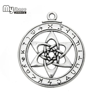 

my shape flower Pendant For Necklace platycodon grandiflorus Qabalah Pendant Kabbalah Talisman Jewelry double side 10pcs/lot