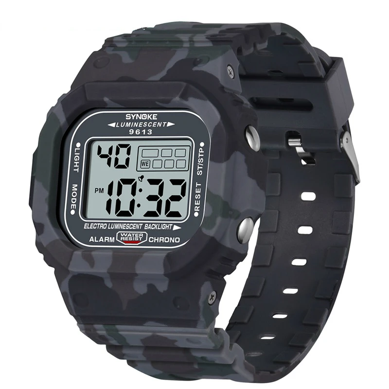 

2019 Men Watch Outdoor Sport 3Bar Waterproof Watches Alarm Clock Week Display Military Fashion Digital Watch Reloj Hombre