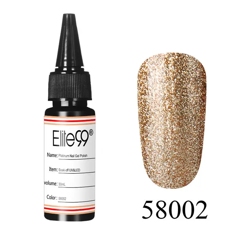 58002 Elite99 30 мл Bling Platinum ногтей художественный Гель-лак для ногтей замачиваемый дизайн ногтей Светодиодный УФ Гель-лак для Ногтей Сияющий Блеск DIY ногти гель лак - Цвет: 58002