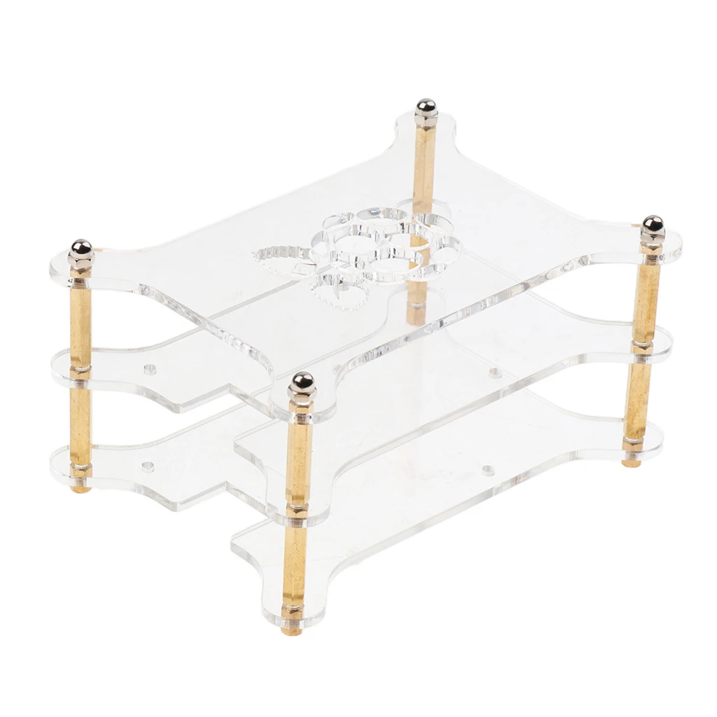 Acrylic Case Stack Enclosure Stackable Dog Bone Shape for Raspberry pi 3 /2