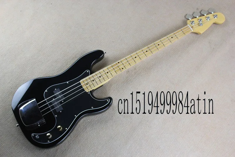 Новое Прибытие Пользовательские Гитара F Precision Bass Guitar Burlywood 4 Строки черный Бас