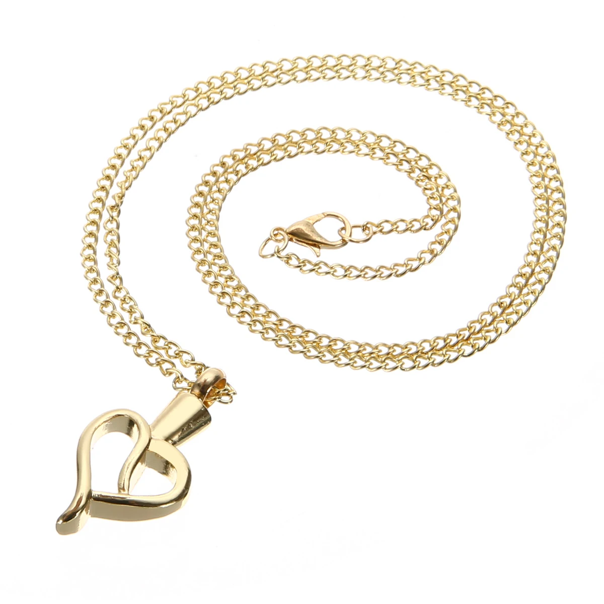 Shellhard Gold Color Urn Cremation Pendant Necklace Vintage Love Heart Ash Holder Mini Keepsake Necklaces Memorial Jewelry