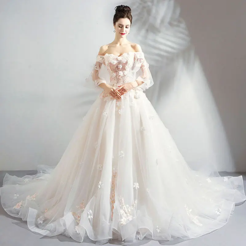 

Summer2019 Floral Slash Neck Celebrity Backless Dress Sexy Elegant Women Full Ruffles Ball Gown Party Bohemian Dresses Wholesale