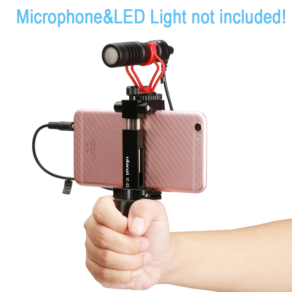 Online Soporte de trípode móvil de aluminio Ulanzi ST 03 con soporte de zapata para Boya Rode videomicrophone 1 4 pinza trípode para iPhone