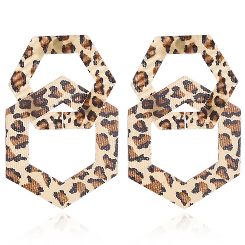 

Fashion Personality Jewelry Women Acrylic Geometric Hexagon Earrings Female