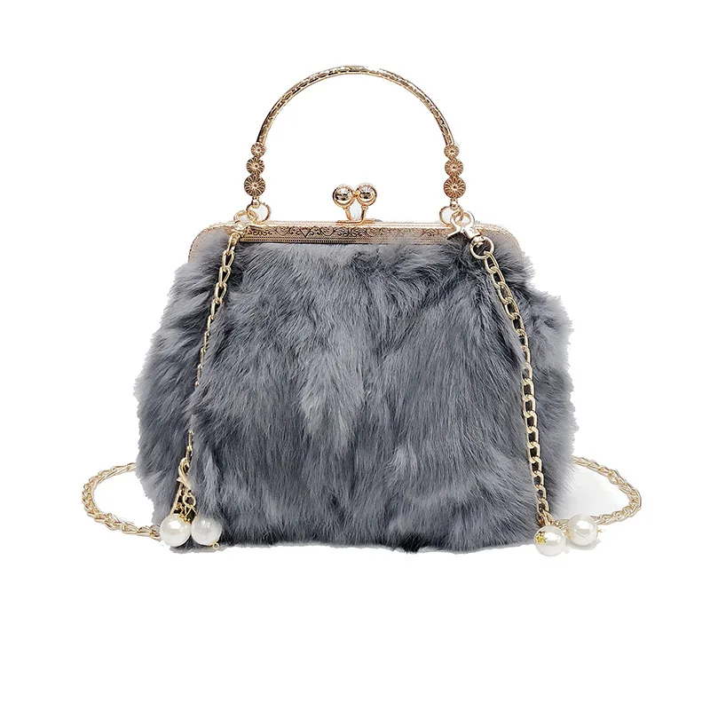 

Bag female new casual fashion popular ladies handbag plush chain cross bag shoulder bag Messenger bag