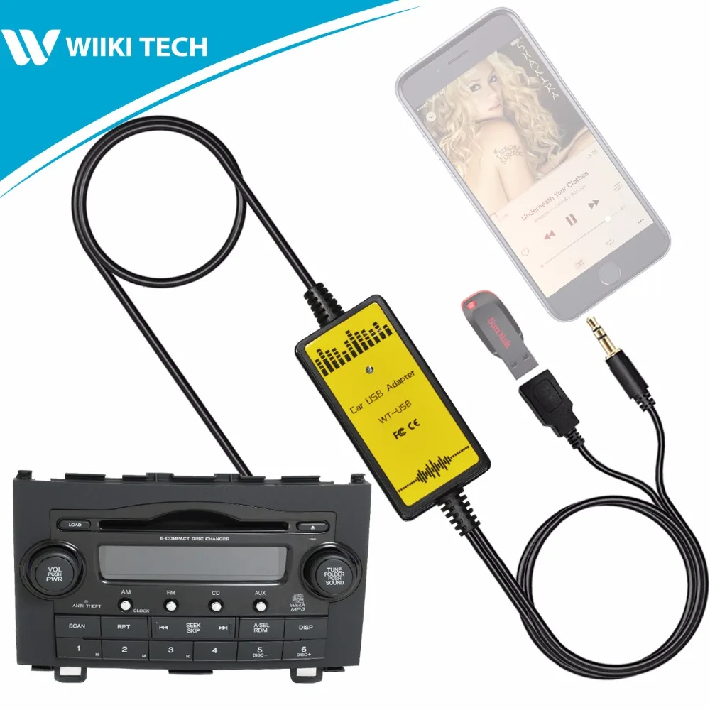 APPS2Car радио USB AUX интерфейс аудио Mp3 адаптер CD для Honda CRV 2004-2011 | Автомобили и