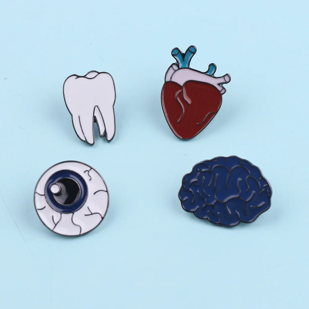 

Cute Cartoon Organ Brooch Colorful Heart Brain Teeth Eyes Human Body Brooch Pin Jewelry Backpack Shirt Hat Decoration Jewelry