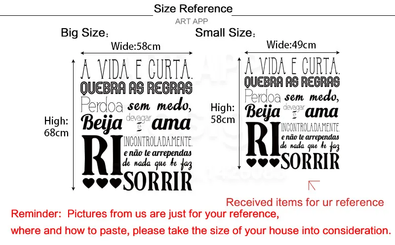 Хорошее качество Искусство дизайн португальский самоуправление декор комнаты виниловые съемные настенные наклейки украшение дома Цитата комната, наклейка