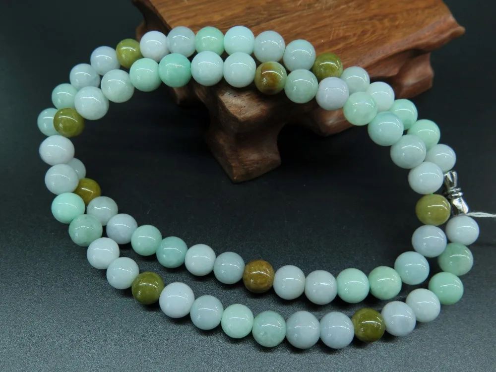 

ddh001737 Chinese Multi Grade A 100% Natural Jade/Jadeite Bliss Beads Necklace 28% Discount