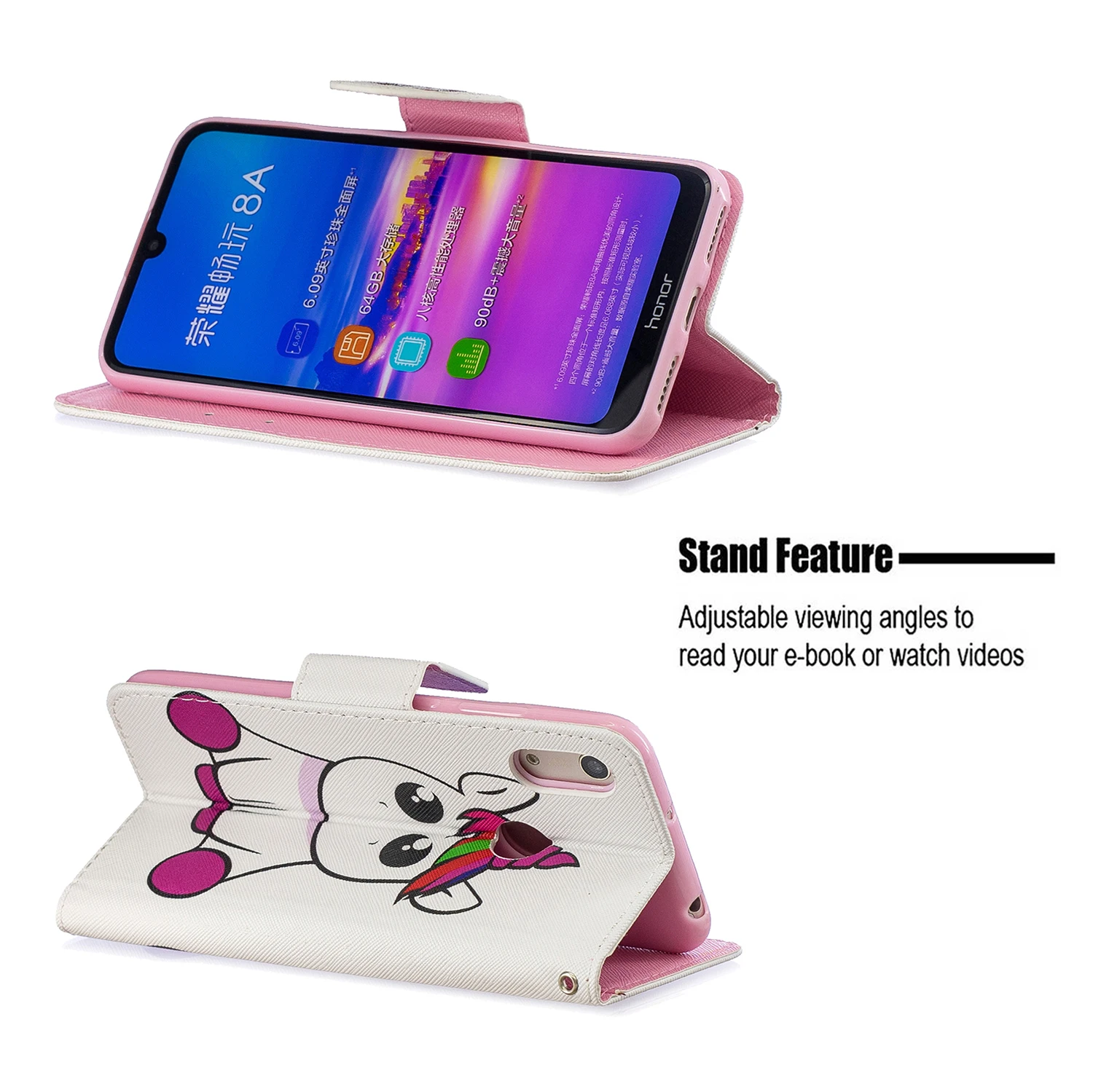 y6 Leather Case on sFor Huawei Y6 Cover for Huawei Y 6 Y6 Prime MRD-LX1 Case Unicorn Flip Wallet Phone Cases Capa