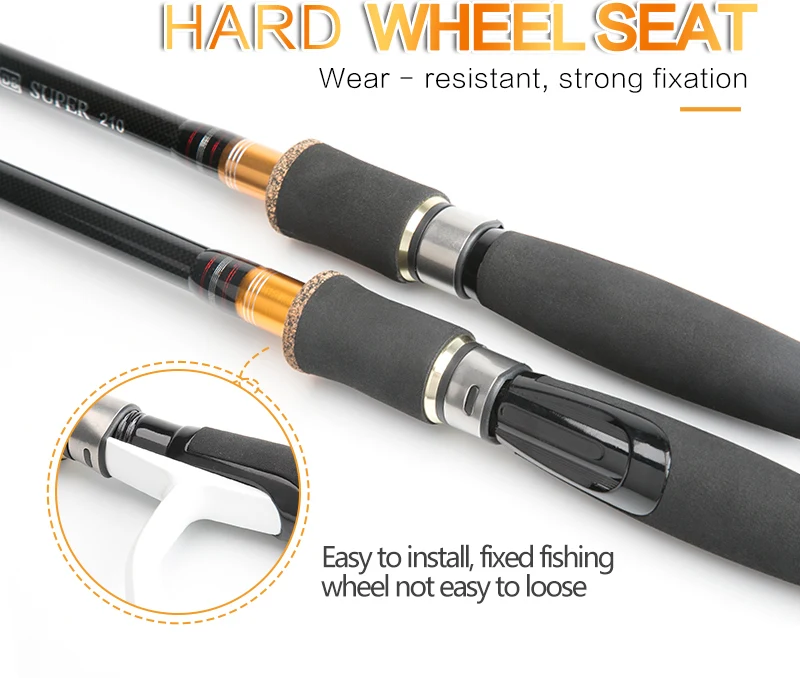 DONQL New Carbon Fiber Fishing Rod 2.1m 2.4m 2.7m 3.0m 4 Section Spinning Casting Travel Lure Rod Fishing Tackle                 (3)