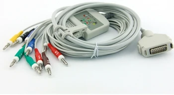 

2pcs/lot Compatible New Fukuda Denshi EKG cable CardiMax FX-7101,FX-7202,FX-7402,FX-2111,FCP-2155 with 10lead ,AHA,Banana 4.0